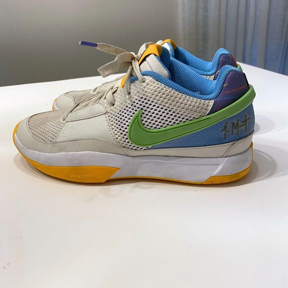 Men\'s Nike JA 1 Family Trivia White Blue‎ Morant Basketball Sneakers Size 7.5 main image 9
